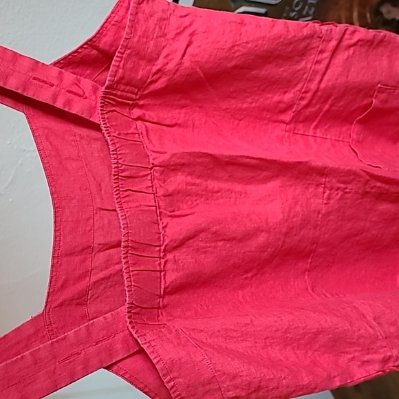 Everlane Red Linen Jumpsuit, size 10 - Picture 4 of 8